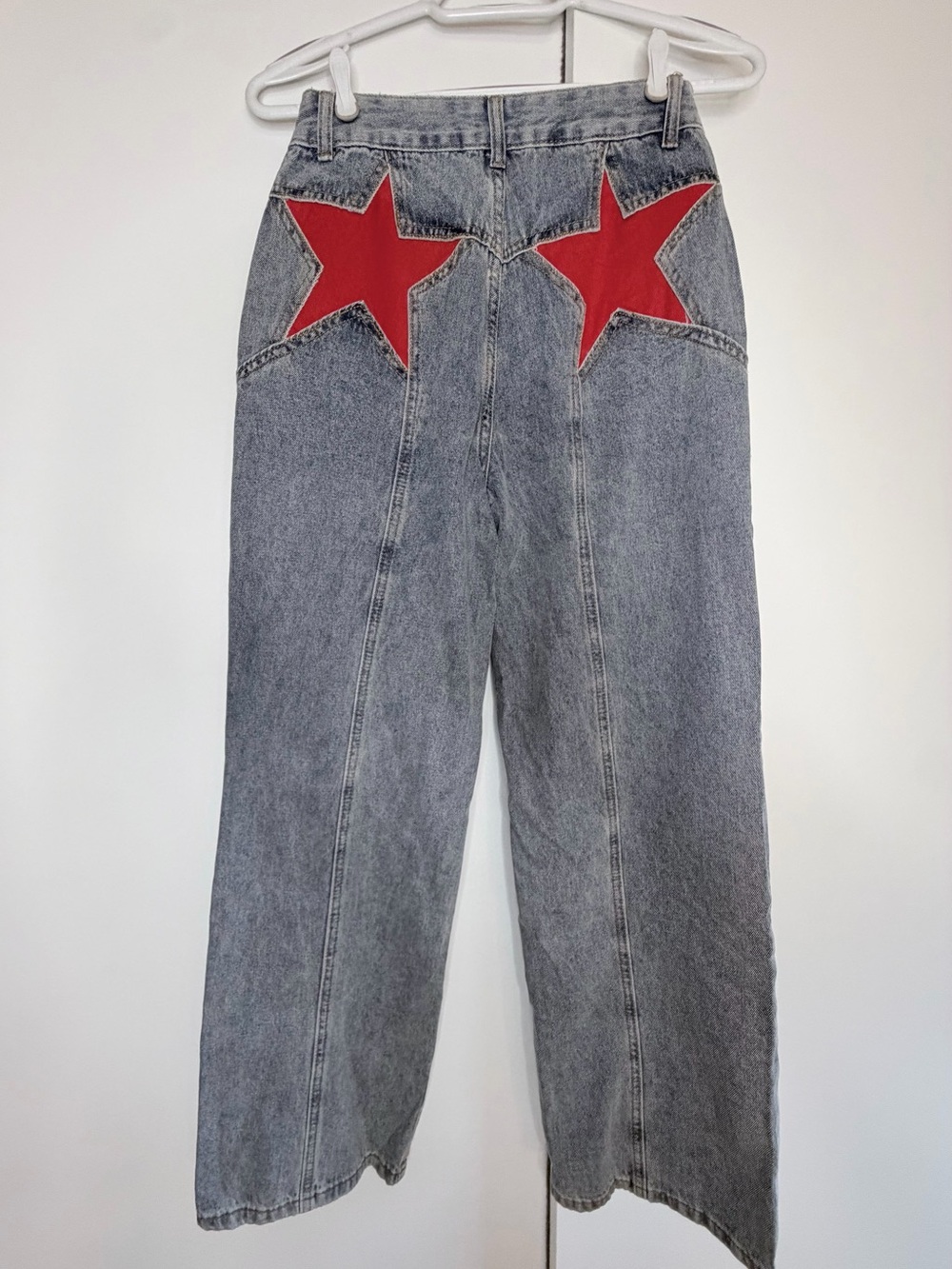 Women’s Denim Jeans with Red Star Back Appliqués